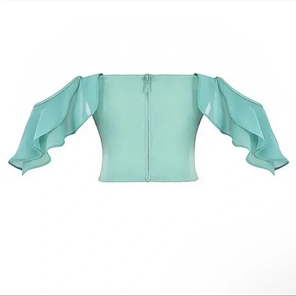 HOUSE OF CB 'Isabella' Jade Ruffle Sleeve Corset NWOT - Picture 5 of 15